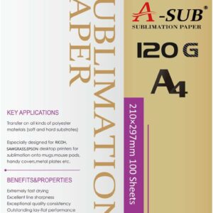 Papier de sublimation A4 - 120gr - 100 feuilles