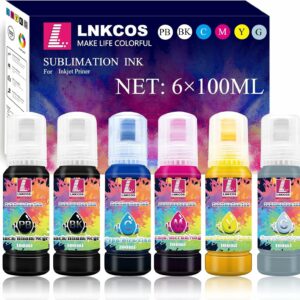 LNKCOS Encre de sublimation 600 ml pour imprimantes Epson EcoTank ET-8500 ET-8550